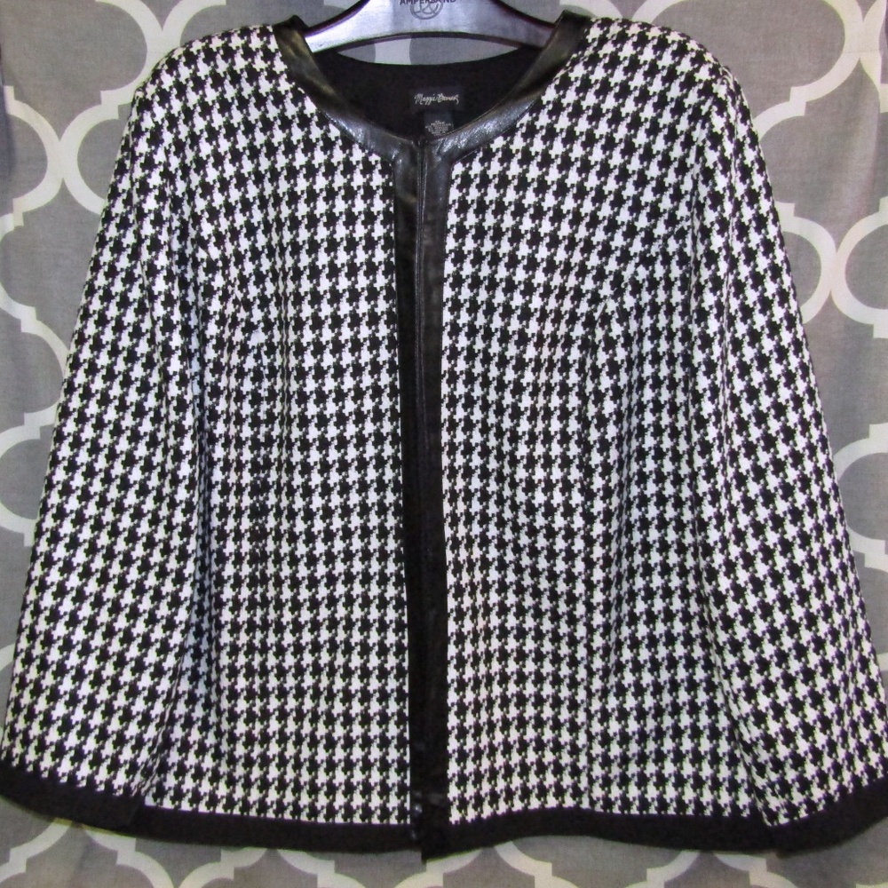 Maggie Barnes Houndstooth Lined Jacket 3X 26W 28W